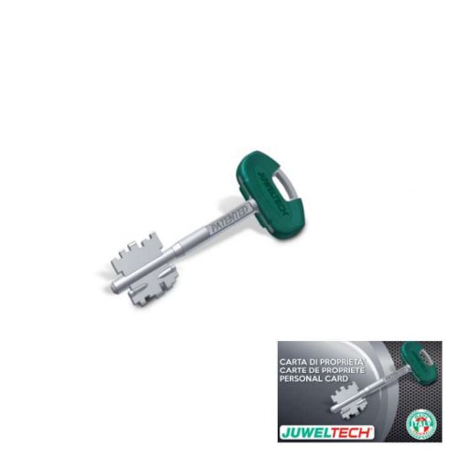 В комплекте идет 2 ключа. Замок имеет сертификат UNI EN 1300.