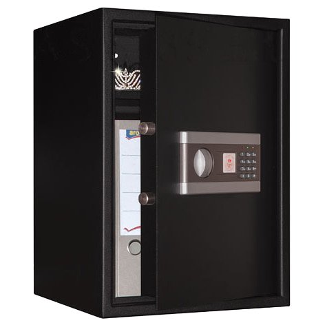 Сейф AGATE AS 5035 EL (цвет дымчато-чёрный) — открытый.