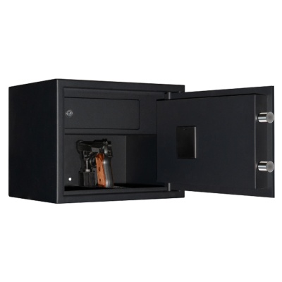 Сейф AGATE AS 3038T EL - открытый. Цвет черный дымчатый.