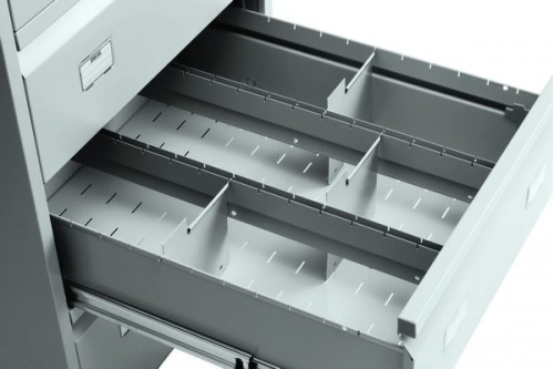 Комплектация ящика для хранения дисков CD/DVD (2 продольных разделителя и компрессионные пластины)