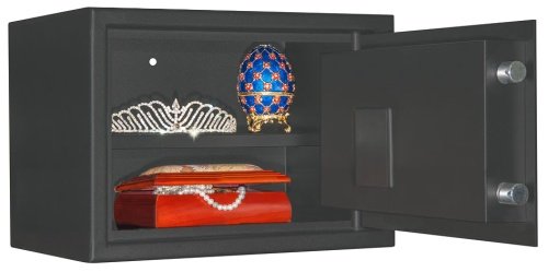 Сейф AGATE AS 2535 EL — открытый. Цвет дымчато-черный.