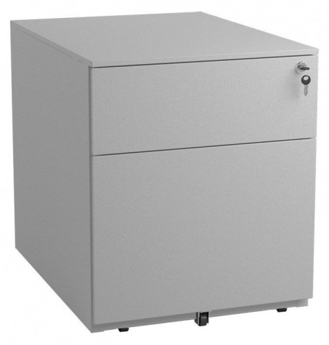 Тумба офисная Практик NP-404 FL, цветовая схема RAL 9006 под заказ.