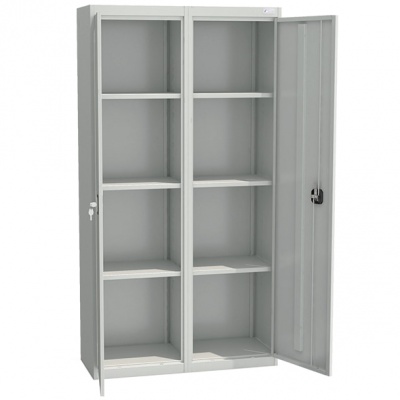 Архивный металлический шкаф ШХА-100(40) - открытый, внутреннее устройство.