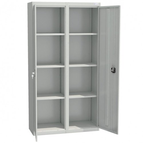 Архивный металлический шкаф ШХА-100(40) - открытый, внутреннее устройство.