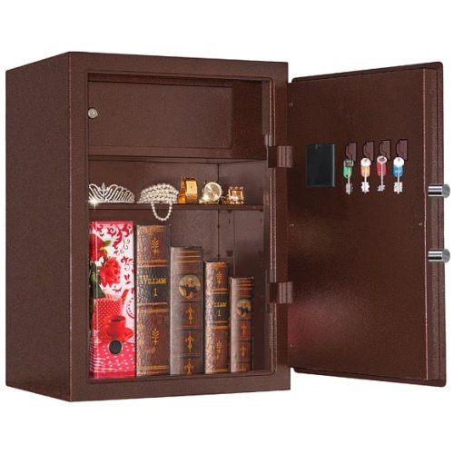 Сейф AGATE LT-63EL (цвет медный антик) — открытый, с переставляемой полкой.