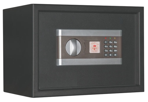 Сейф AGATE AS 2535 EL — закрытый. Цвет дымчато-черный.