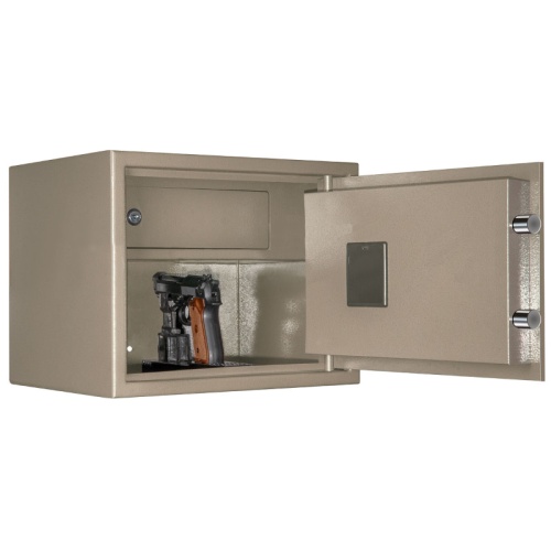 Сейф AGATE AS 3038T EL - открытый. Цвет серый.