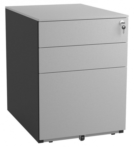 Тумба офисная NP-405 FL2, составная цветовая схема RAL 9005/9006 под заказ.