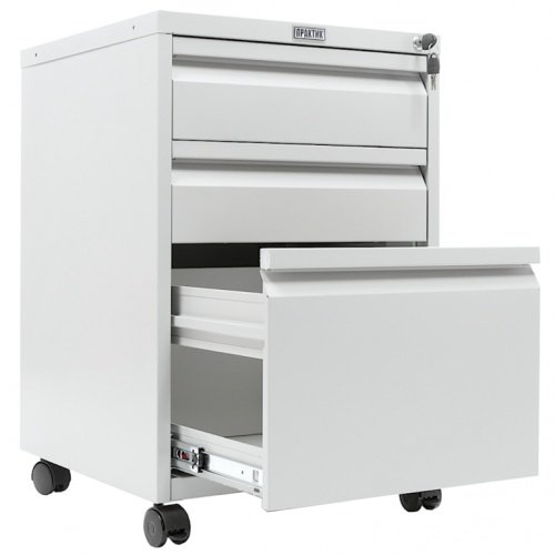 Мобильная тумба Практик BFC-70/3 (с открытым нижним ящиком)