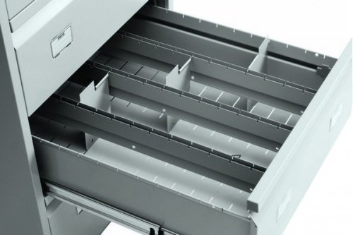 Комплектация ящика для хранения карточек А6 (3 продольных разделителя и компрессионные пластины)