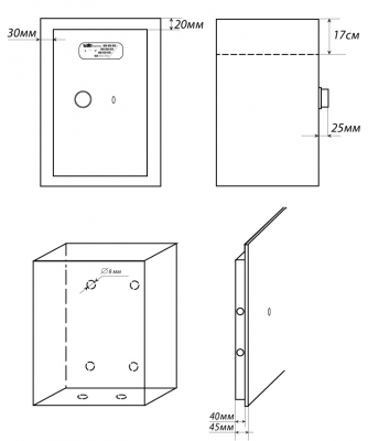 Сейф NTL-62 Es (схематическое изображение, размеры)