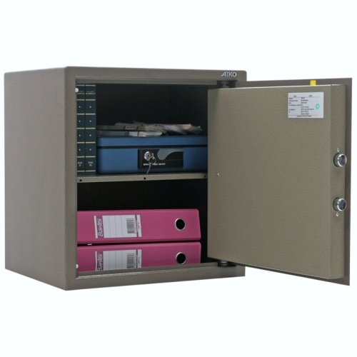 Сейф Aiko ТМ-46 — открытый, внутреннее устройство.