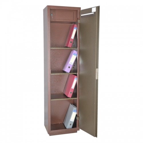 Бухгалтерский сейф Меткон МБ-40 (открытый, внутреннее устройство)