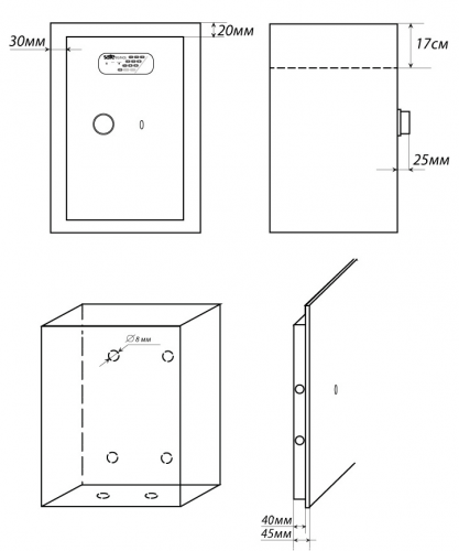 Сейф NTL-62 Ms (схематическое изображение, размеры)