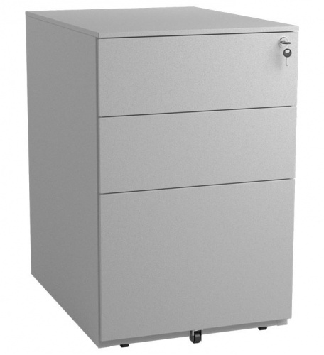 Тумба офисная NP-406 FL2, цветовая схема RAL 9006 под заказ.